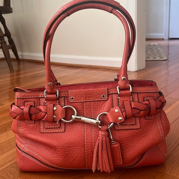 Coach Bags Coach Hampton Pebbled Leather Braided Belt Purse Poshmark